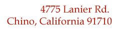 4775 Lanier Rd. Chino, CA 91710
